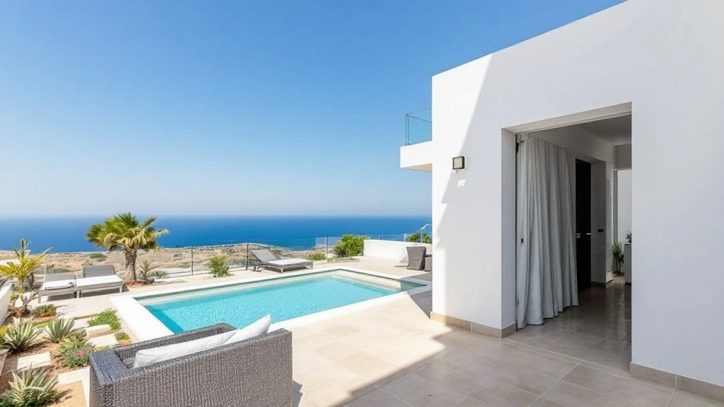 Stunning villa with pool overlooking the sea in Larnaca