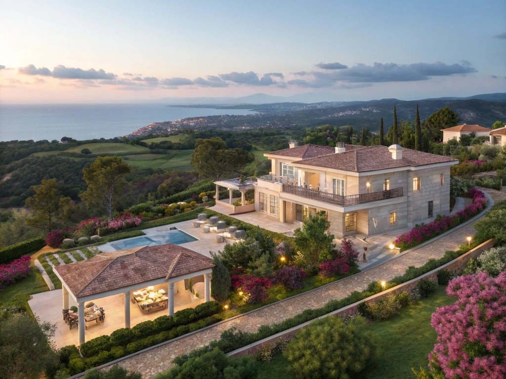 panoramic view of a mediterranean property